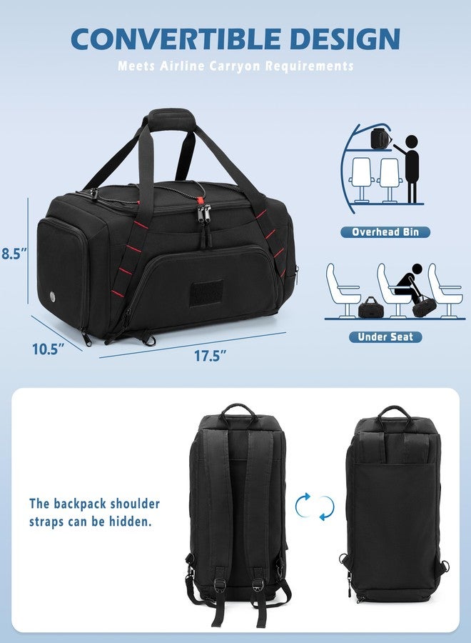 Smasrob 26L Gym Duffle Bag with Backpack Straps, Shoe Compartment and Wet Pocket, Small Duffle Bag for Travel and Sports, Black - Image 4